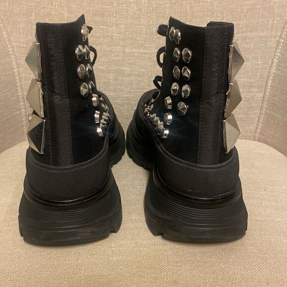 Alexander McQueen Black Studded Boots main image 9